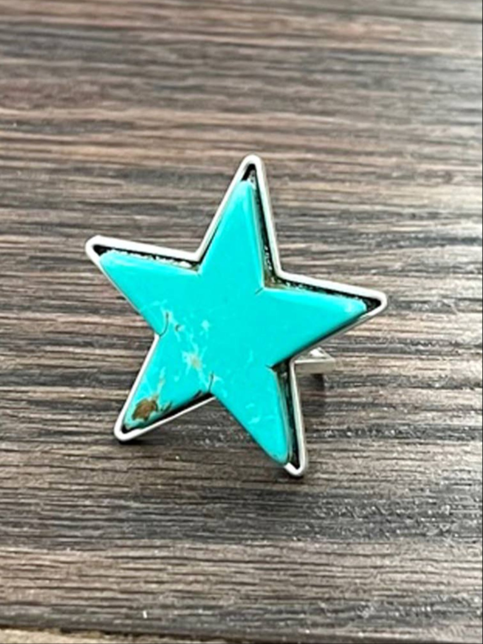 Star Turquoise Adjustable Ring