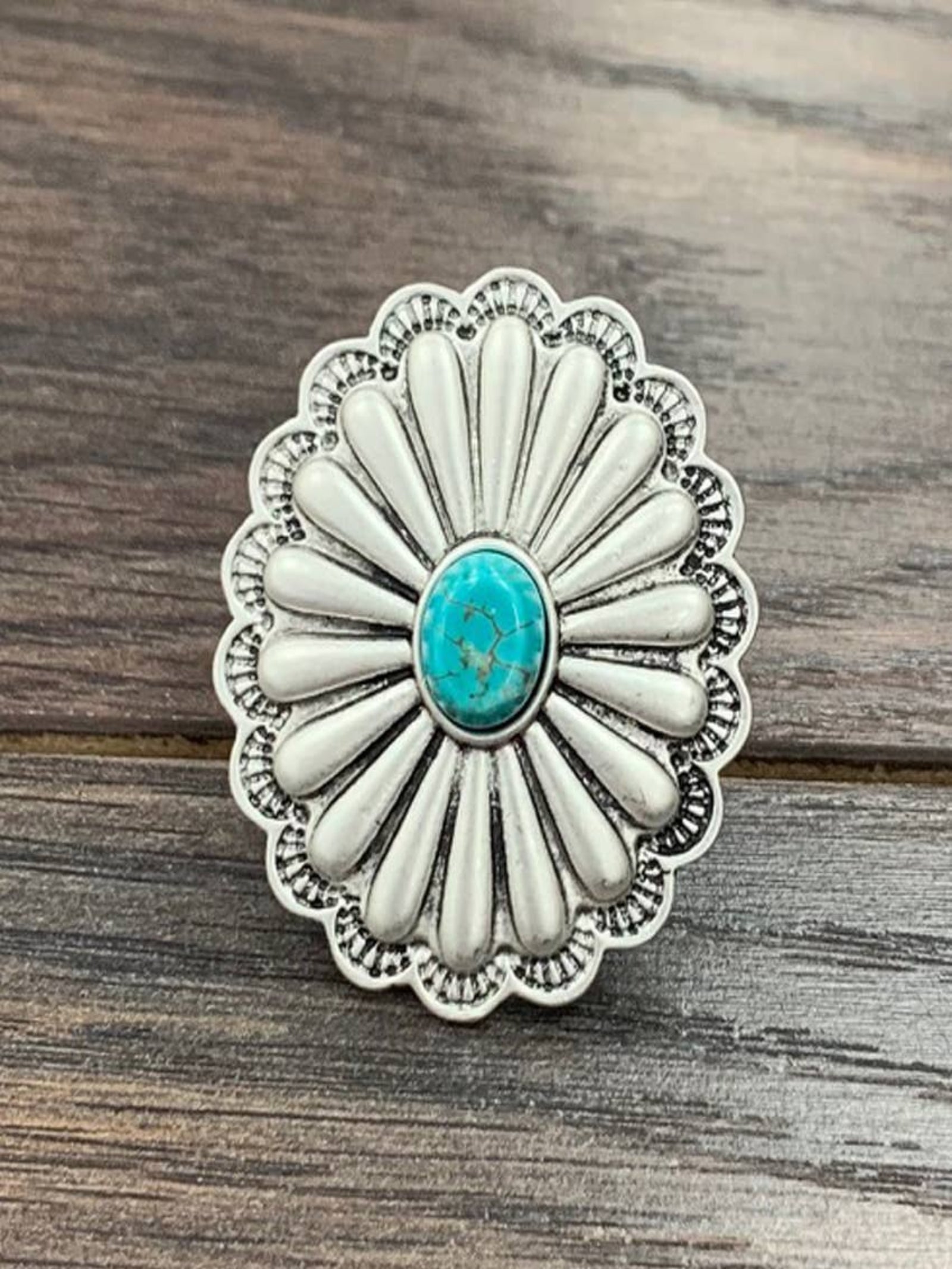 Concho Turquoise Adjustable Ring