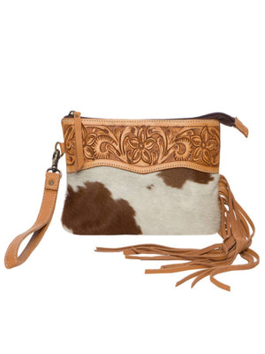 Tooling Leather Tassel Clutch - Salvador
