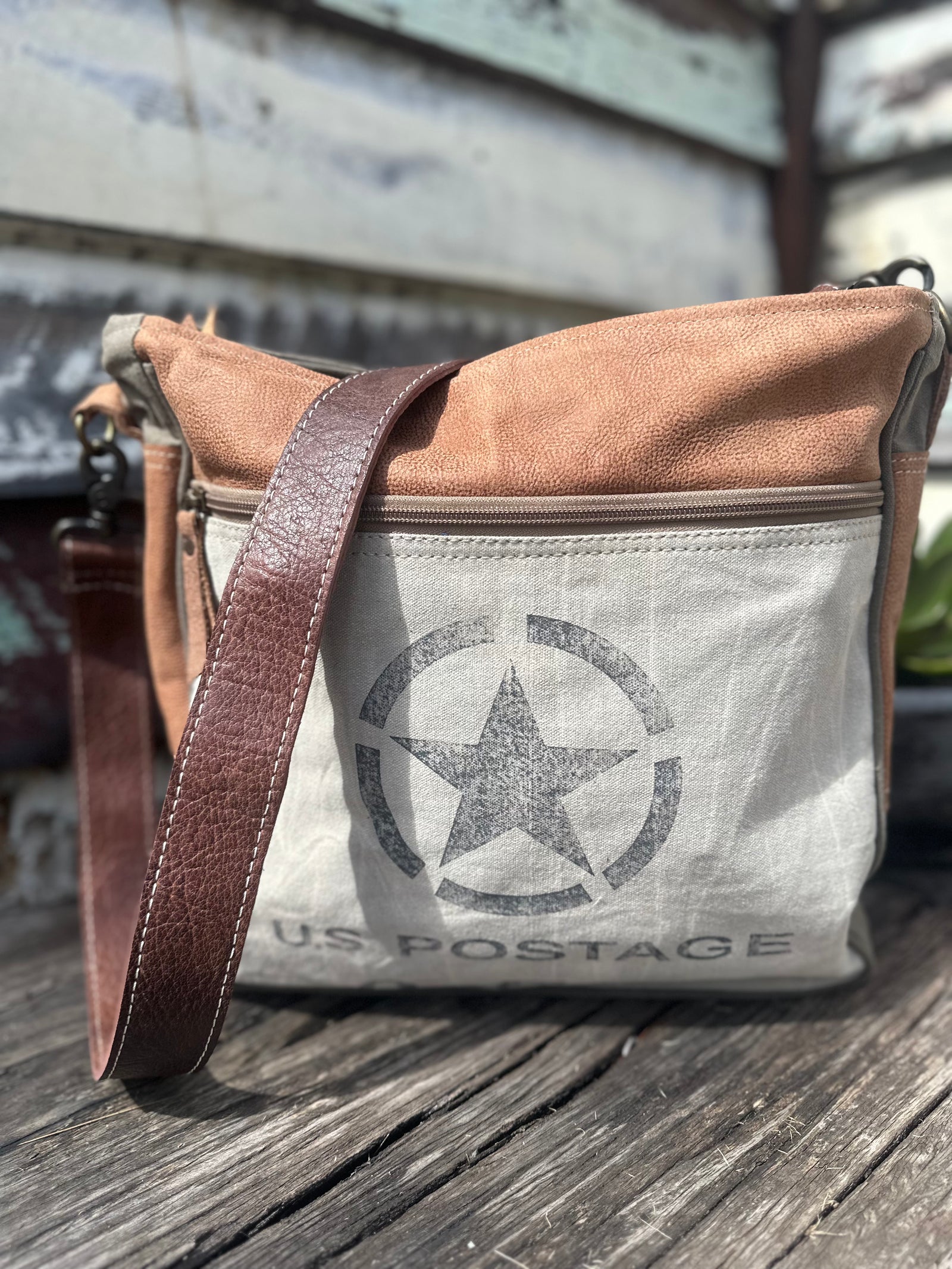 Crossbody Upcycled Canvas Ladies Bag