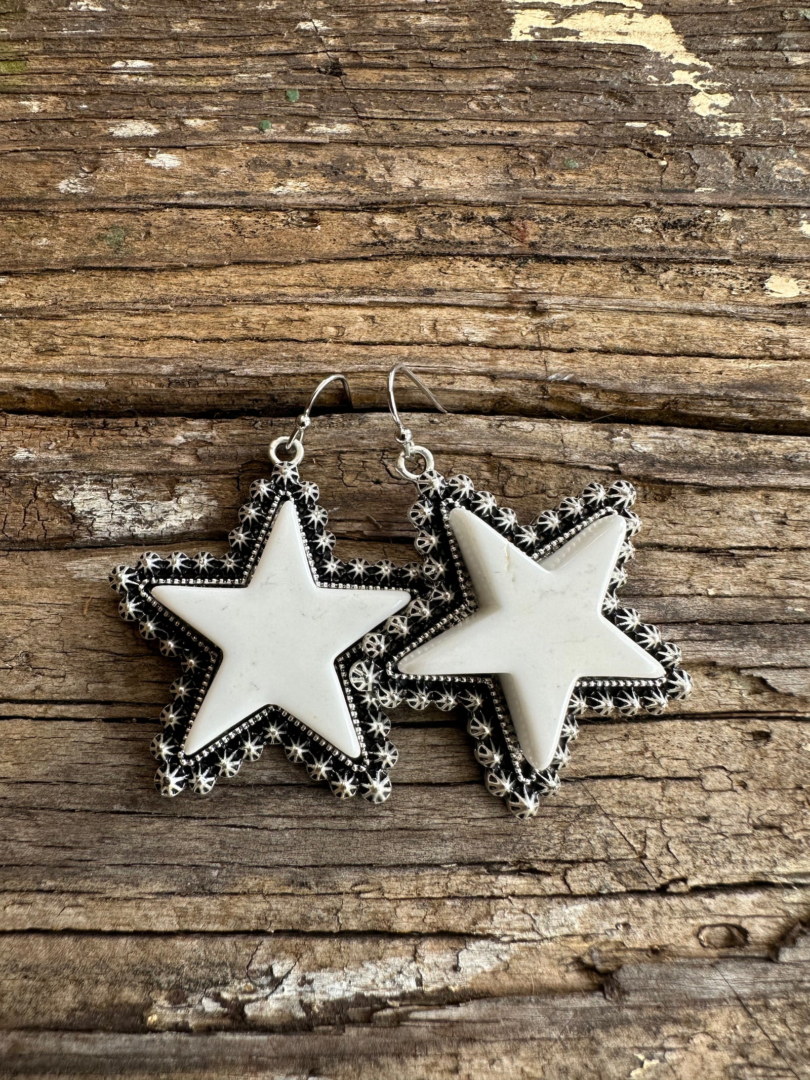 Star White Turquoise Earrings