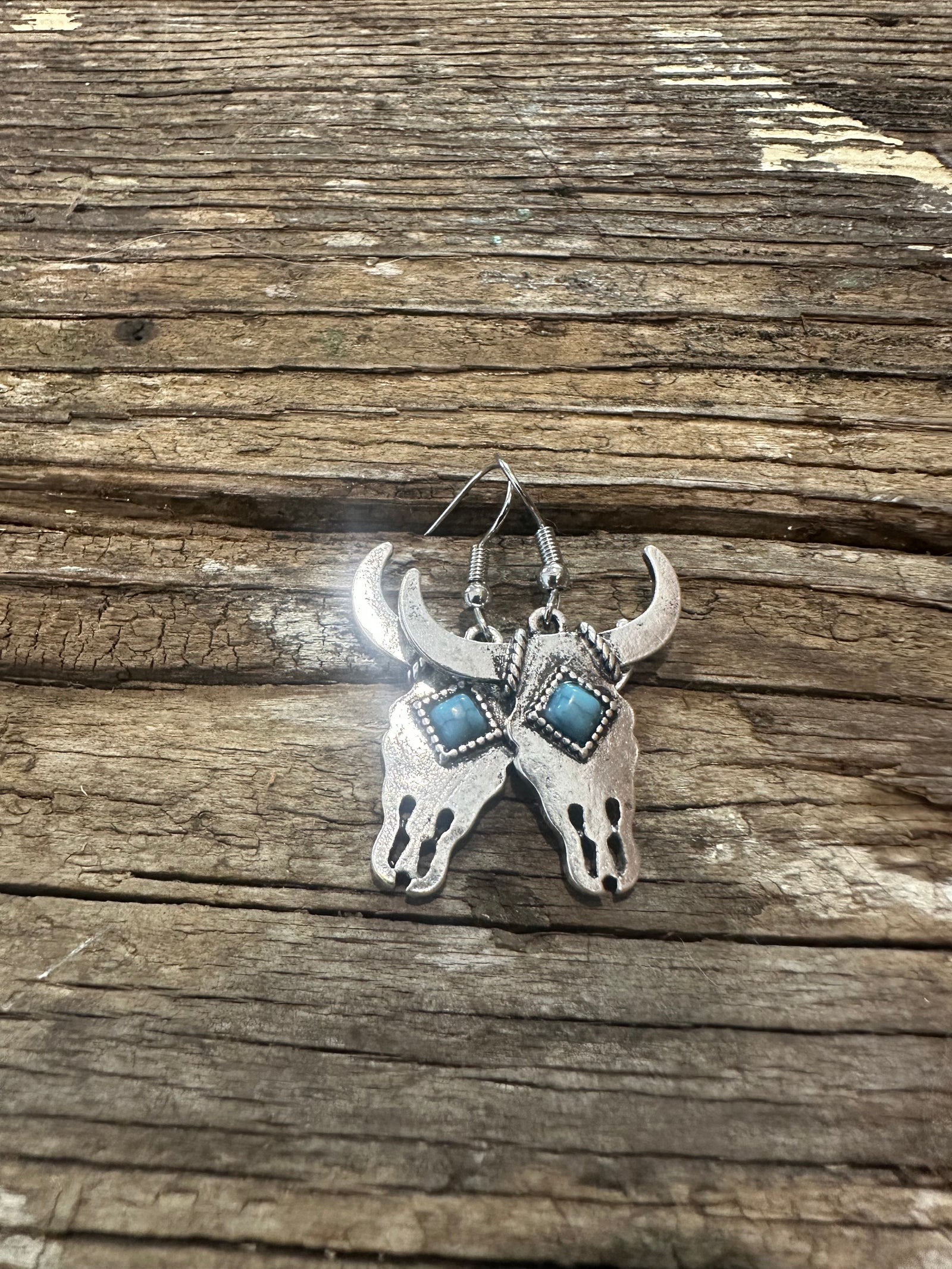 Longhorn Turquoise Stone Earrings
