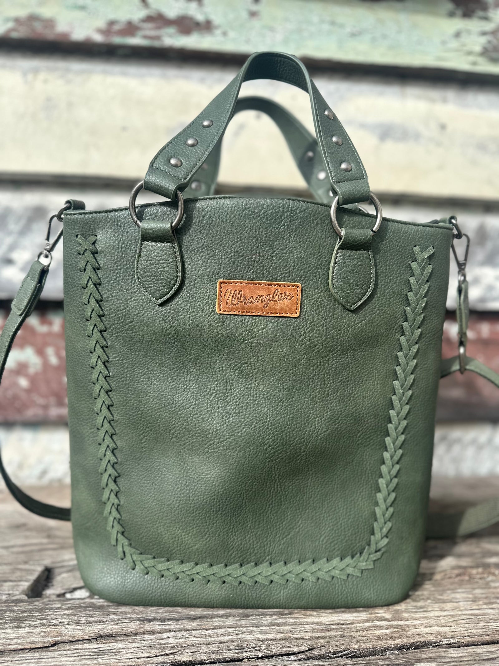 Wrangler Tote Convertible Backpack/Crossbody Bag Green