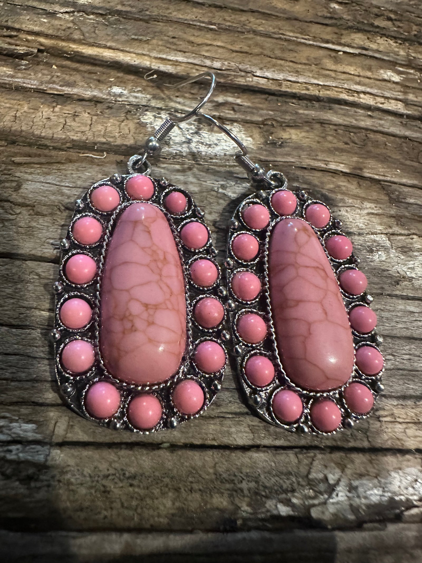 Pink Stone Earrings