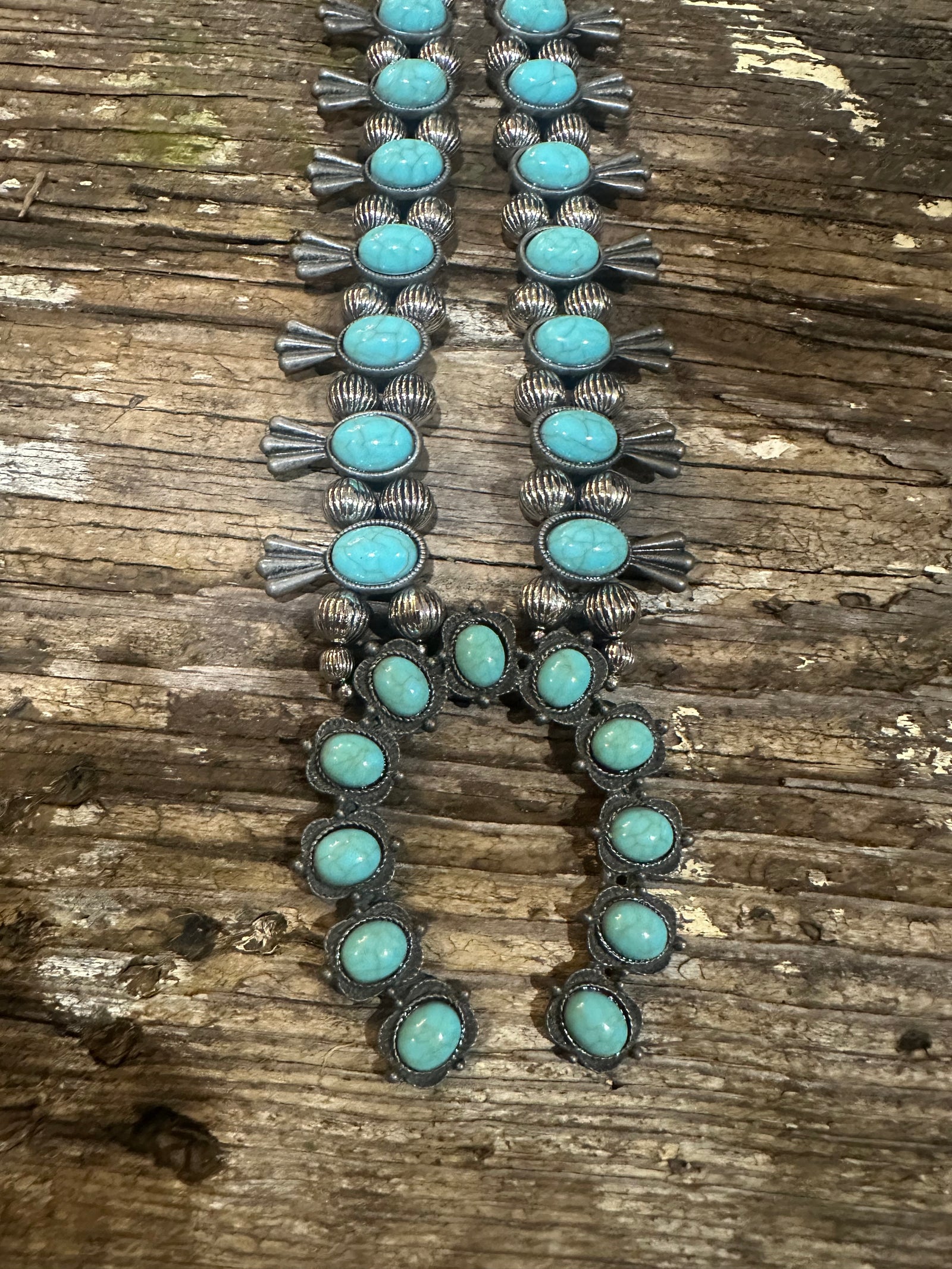Turquoise Silver Horseshoe Necklace