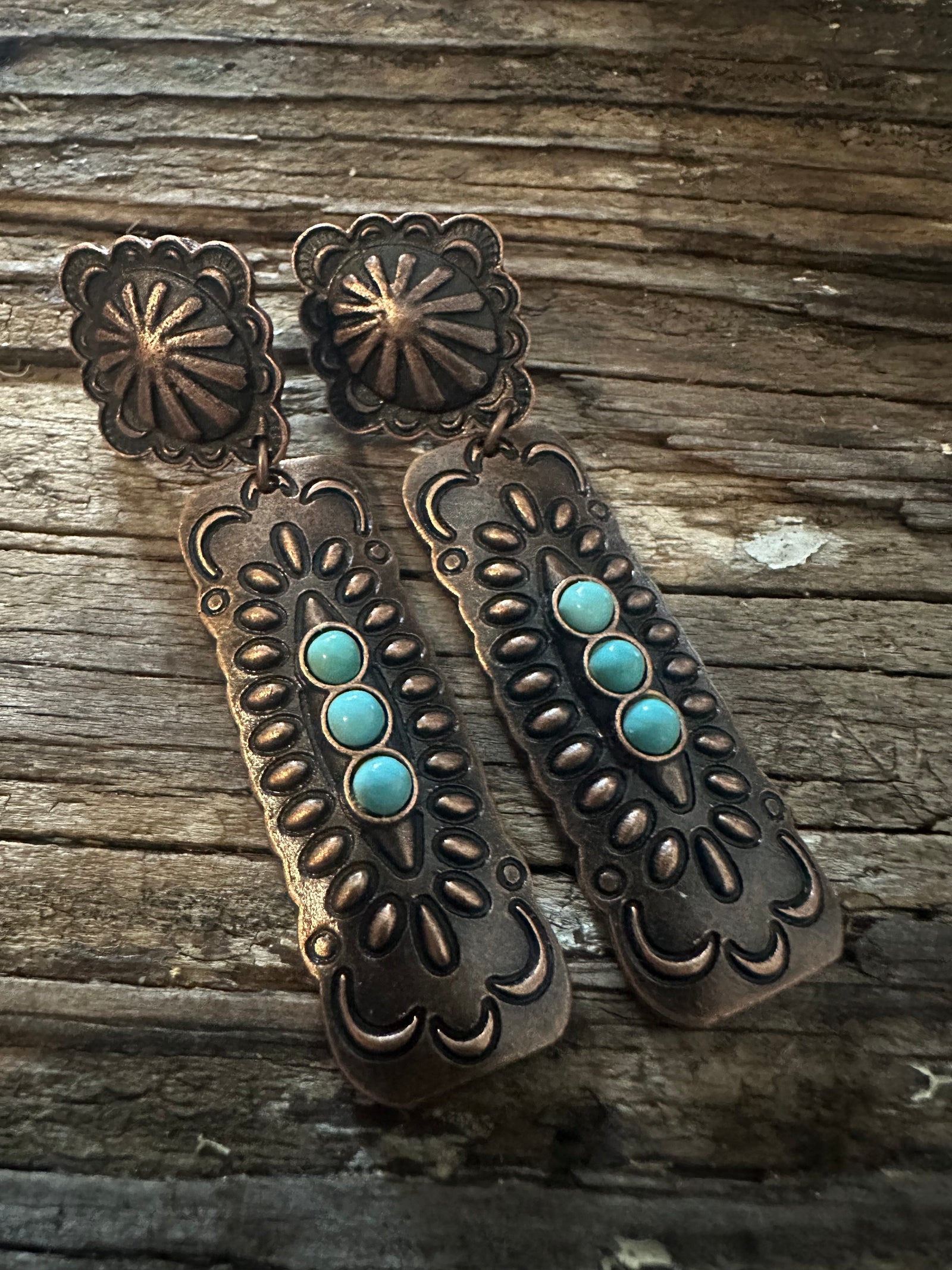 Copper Turquoise Earrings