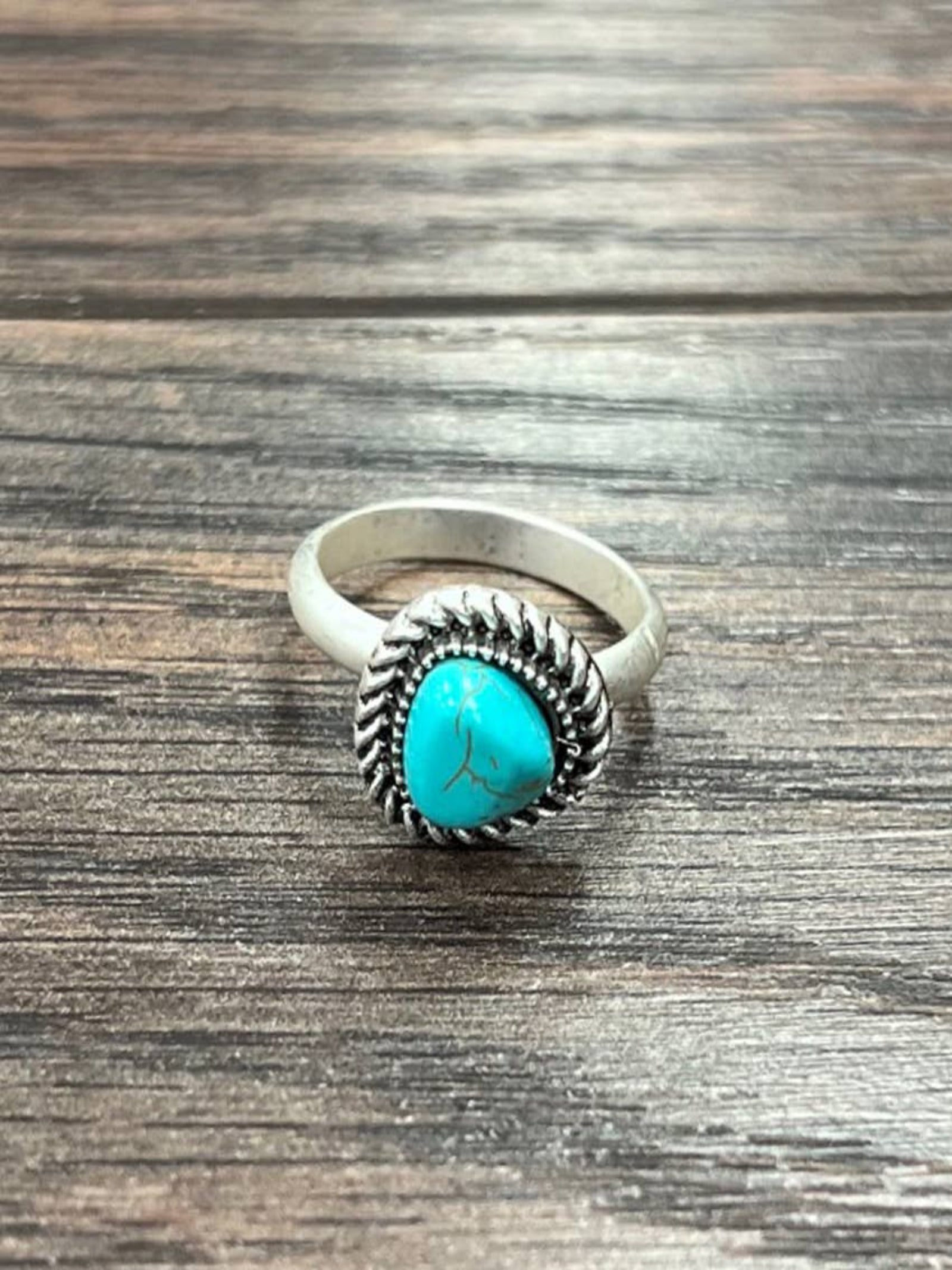 Triangle Turquoise Adjustable Ring