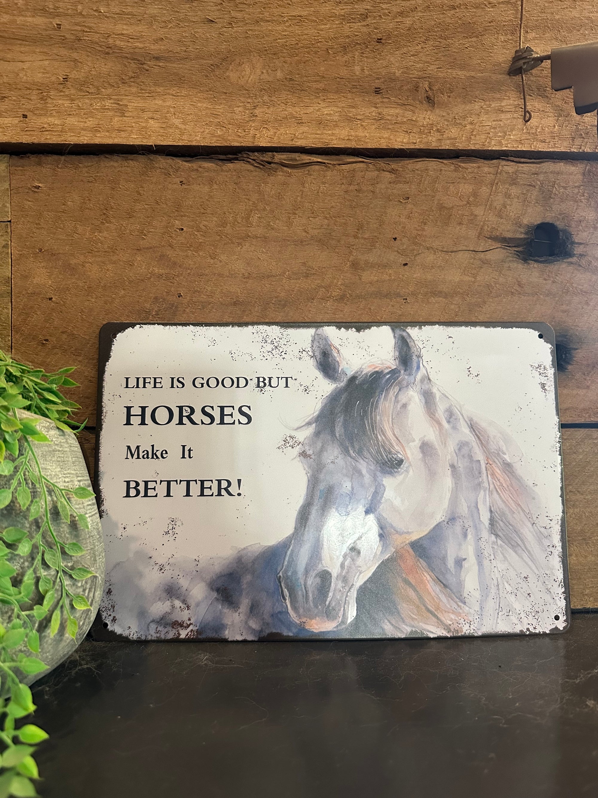 Tin Sign Horses