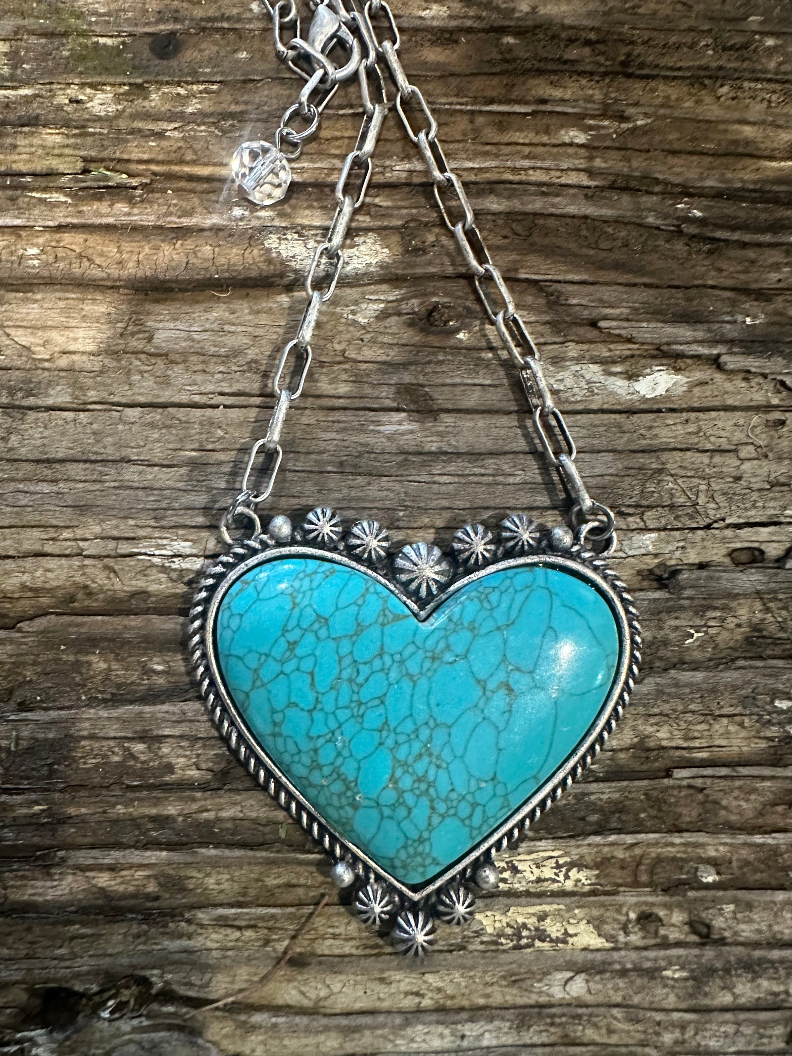Large Turquoise Heart Necklace