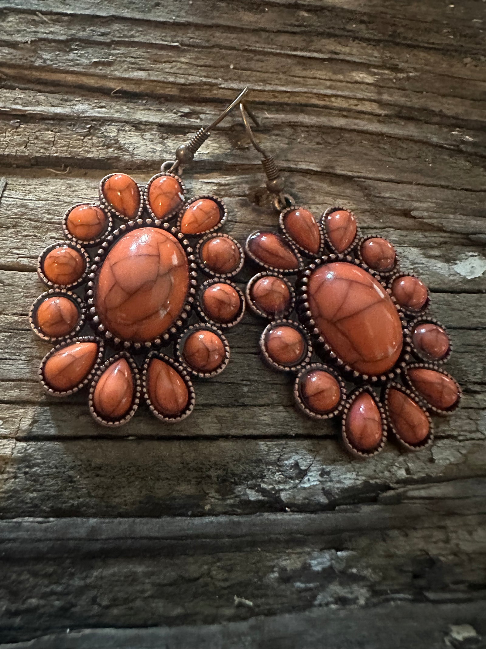 Orange Western Earrings