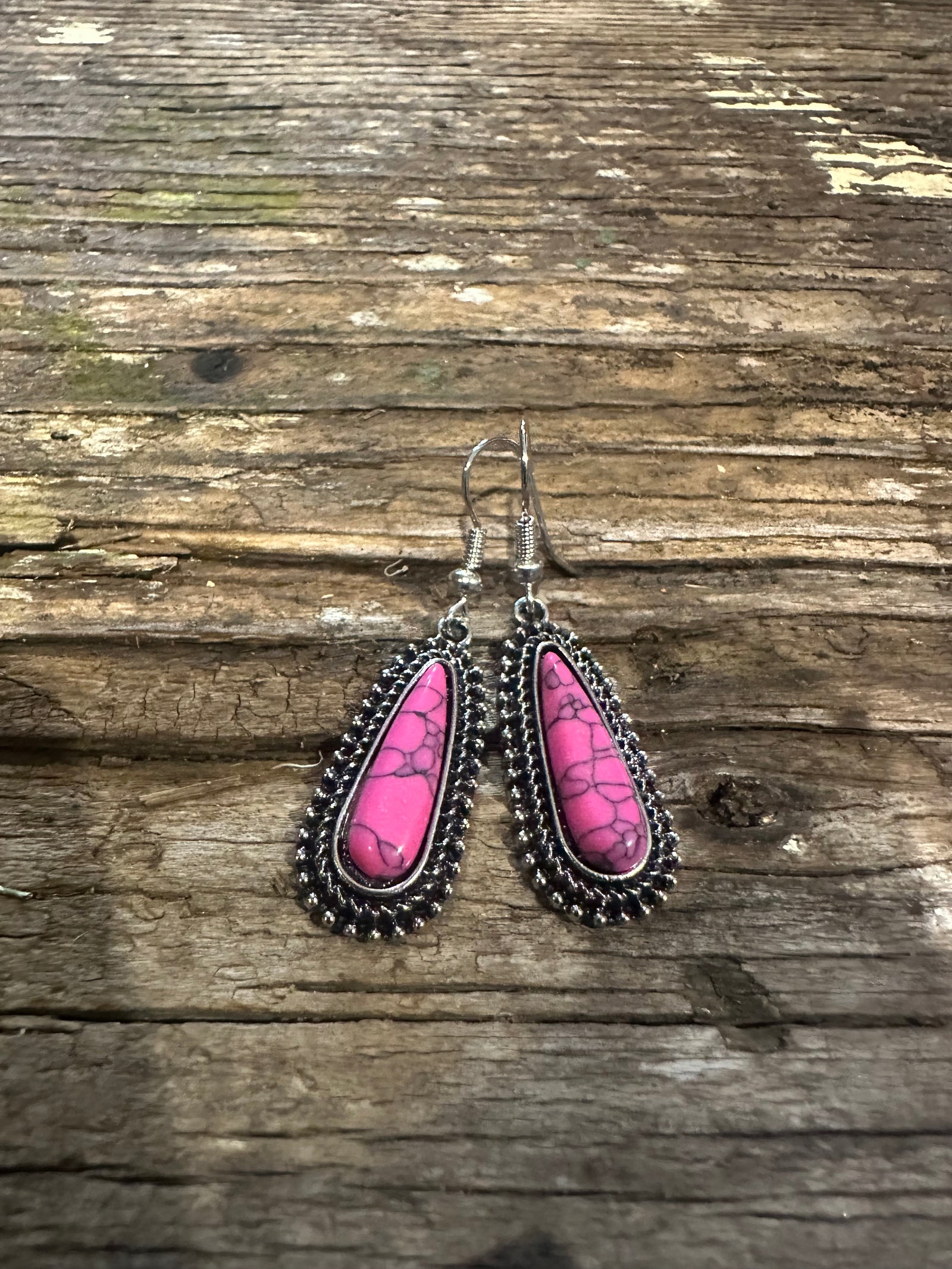Small Pink Stone Earrings