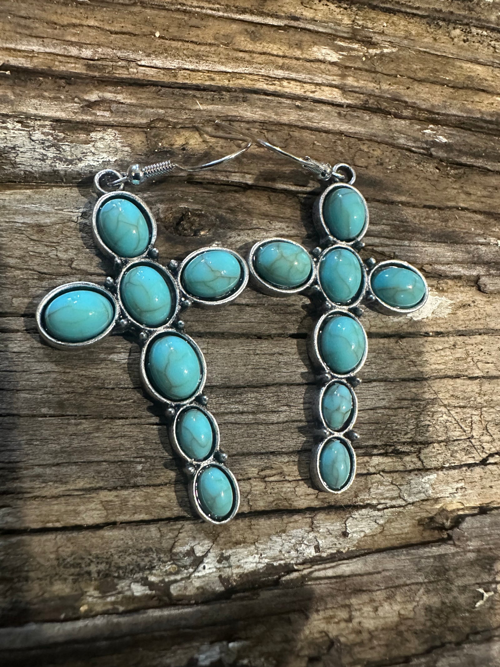 Turquoise Cross Earrings