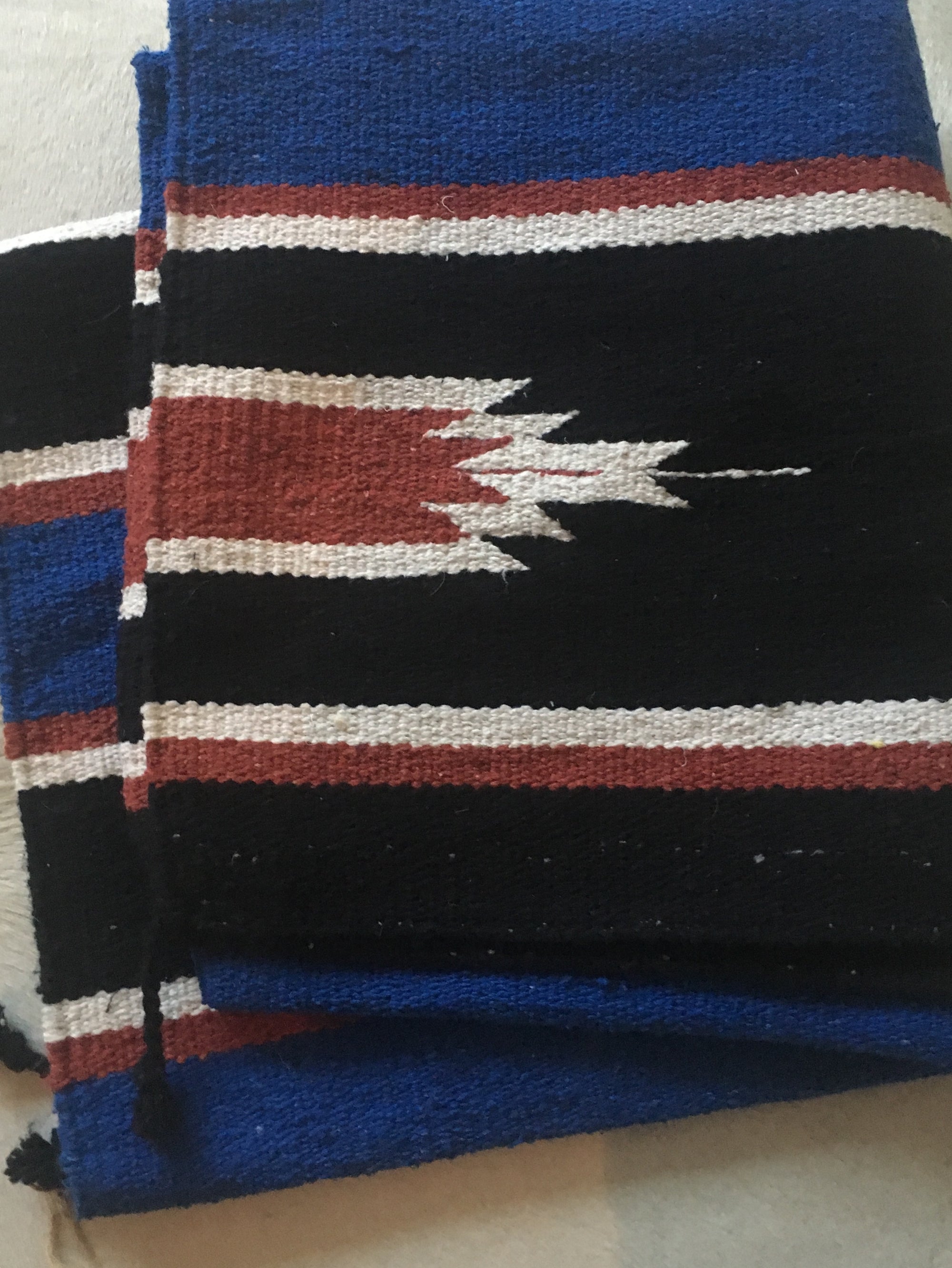 Saddleblanket Rug Blue and Black - Surf meets Southwest