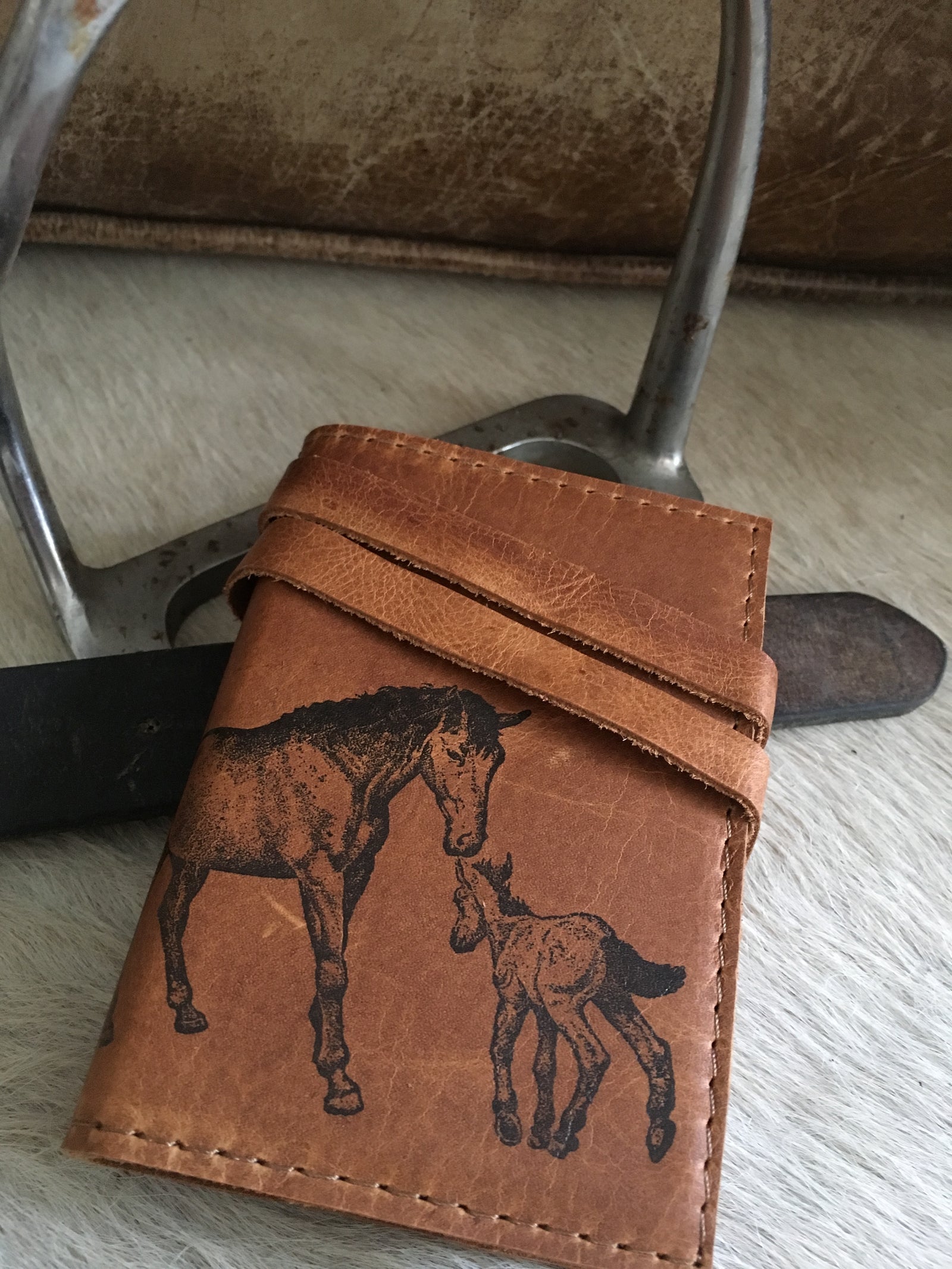 Leather Journal Horse & Foal - Surf meets Southwest