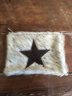 Cowhide Cosmetic Bag/Coin Purse - Surf meets Southwest