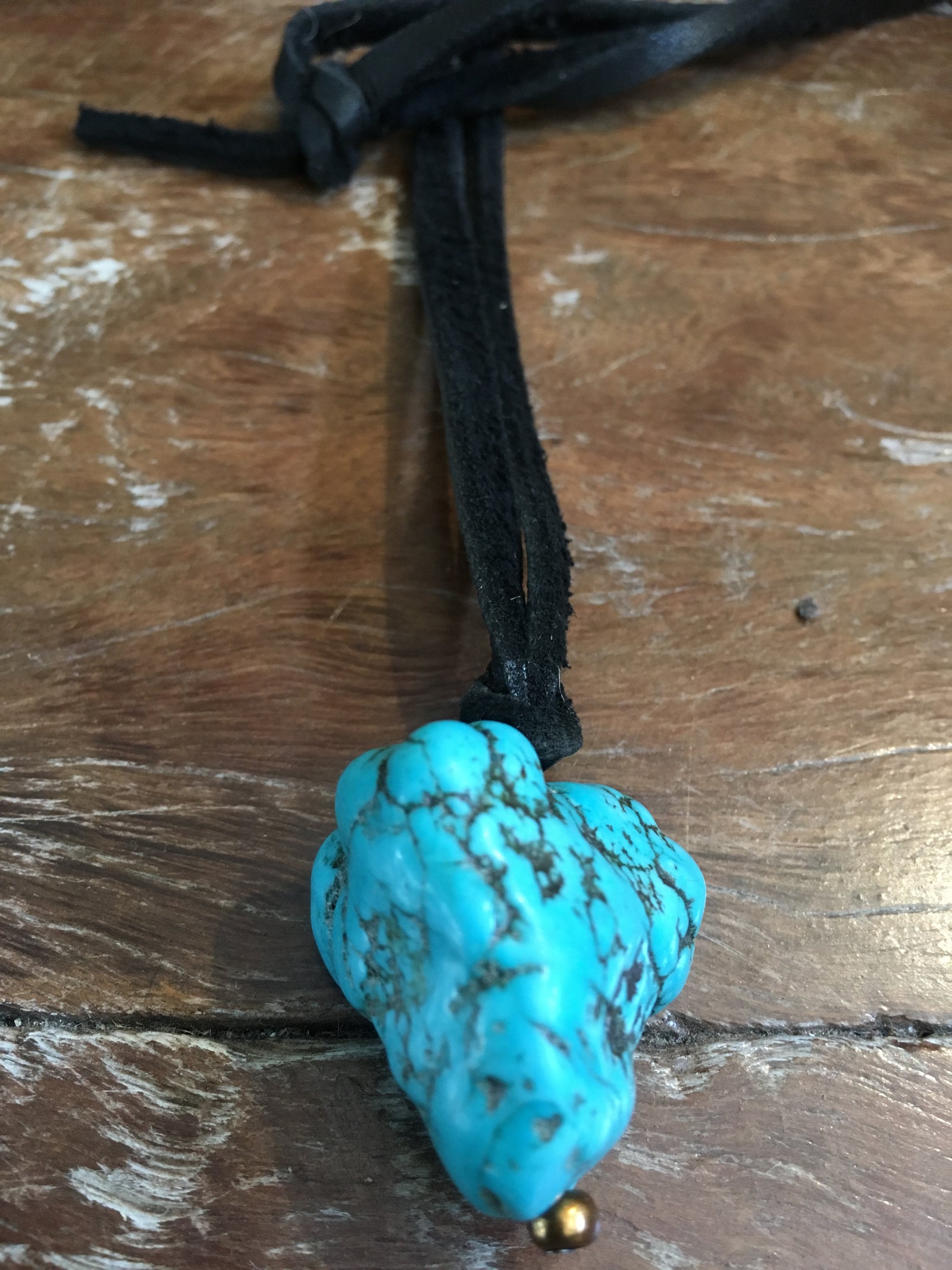 Turquoise Leather Necklace - Surf meets Southwest