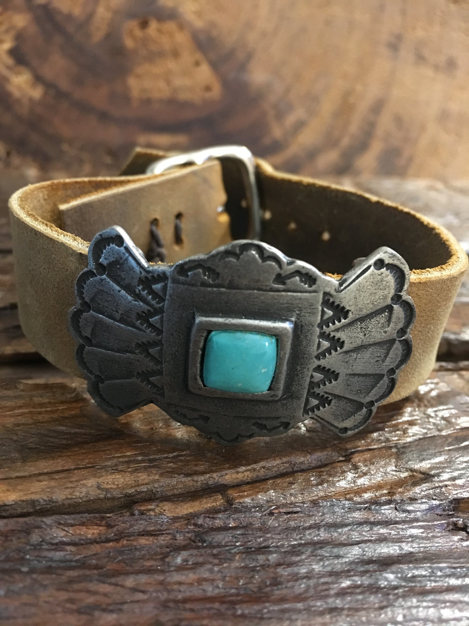Leather Turquoise Cuff - Surf meets Southwest